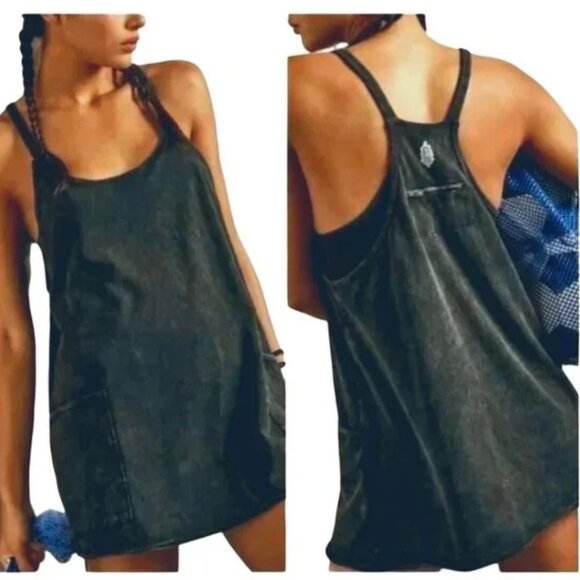 Free People Dresses & Skirts - NEW Free People Movement Hot Shot Mini Dress in Washed Black SZ Medium